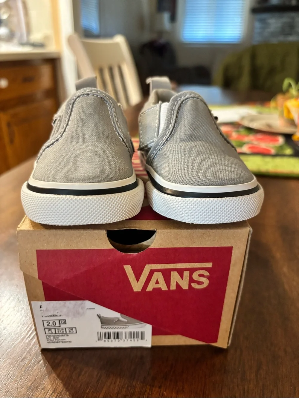 Vans Infant Slip-On Canvas Shoes - Light Gray